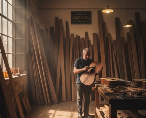 madera envejecida guitarra flamenca