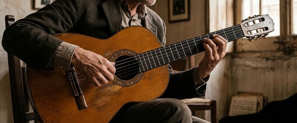sonido de una guitarra flamenca antigua