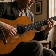 sonido de una guitarra flamenca antigua
